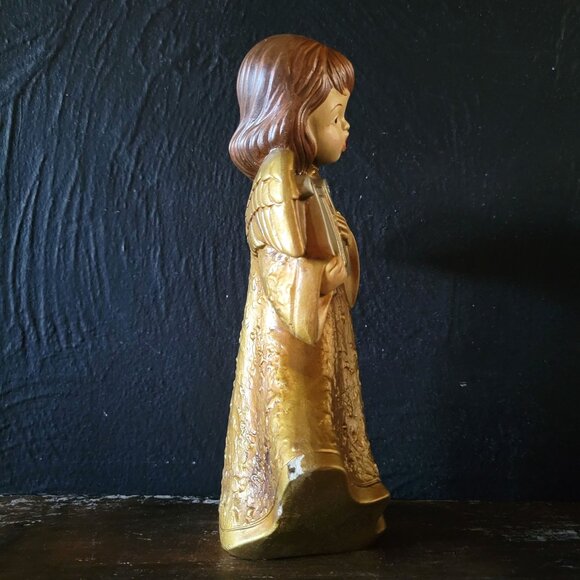 Vintage Brinns Angel Figurine Paper Mache Composite Christmas 1960s 8.5" *Read - Picture 3 of 9